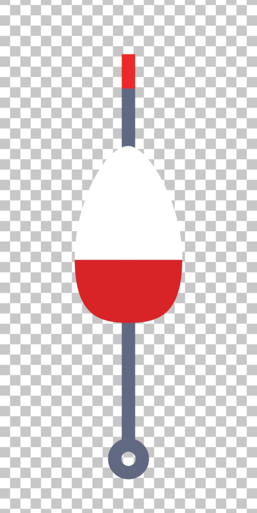 Red and White Fishing Buoy with Hook.