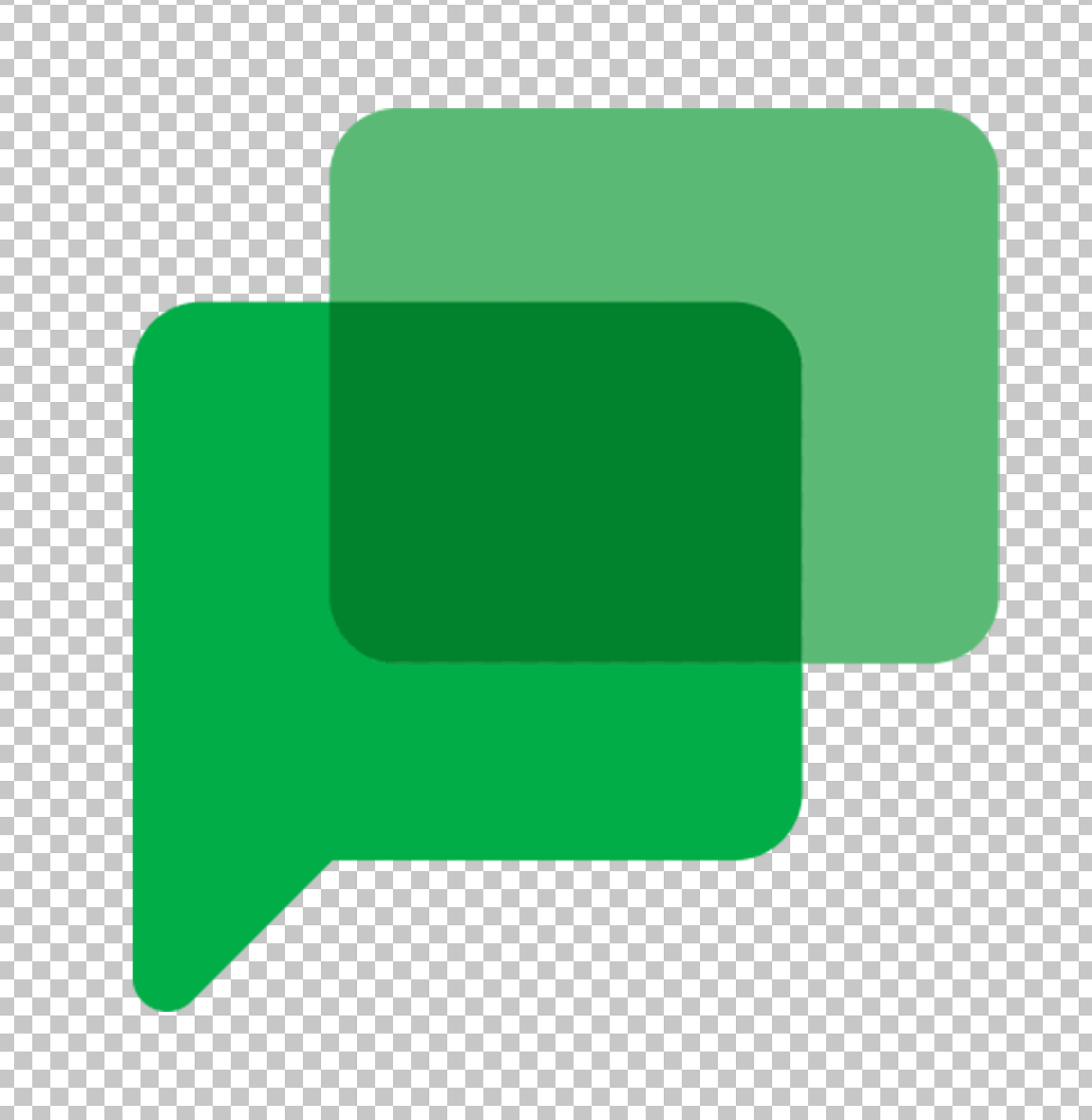 Two Green Speech Bubbles Google Chat Logo PNG Image