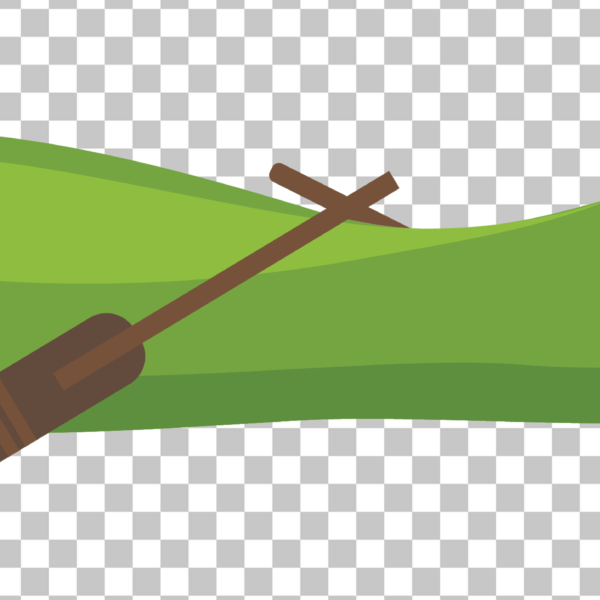 Green Air Floor Boat with with wooden Oar Clipart PNG Image