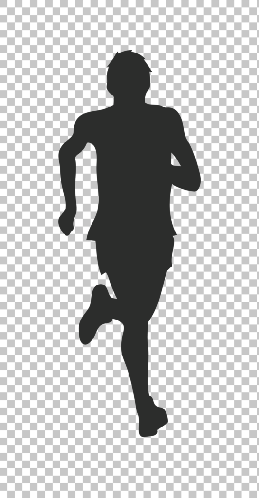 Man Running Silhouette PNG Image