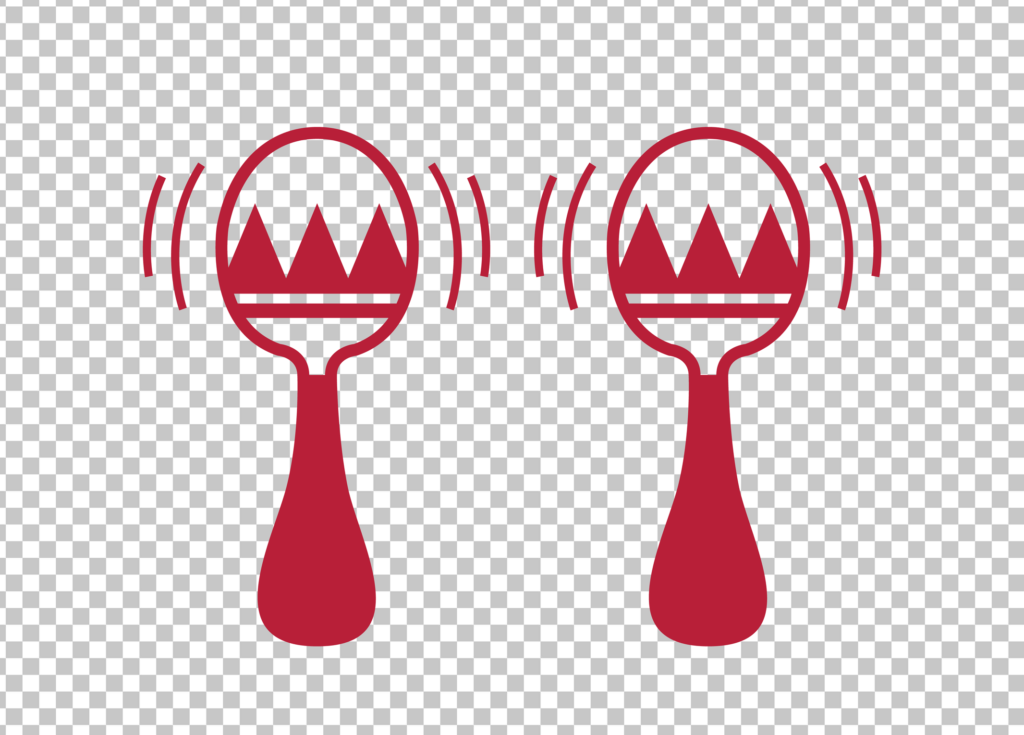 Pair of red Maracas with Transparent Background