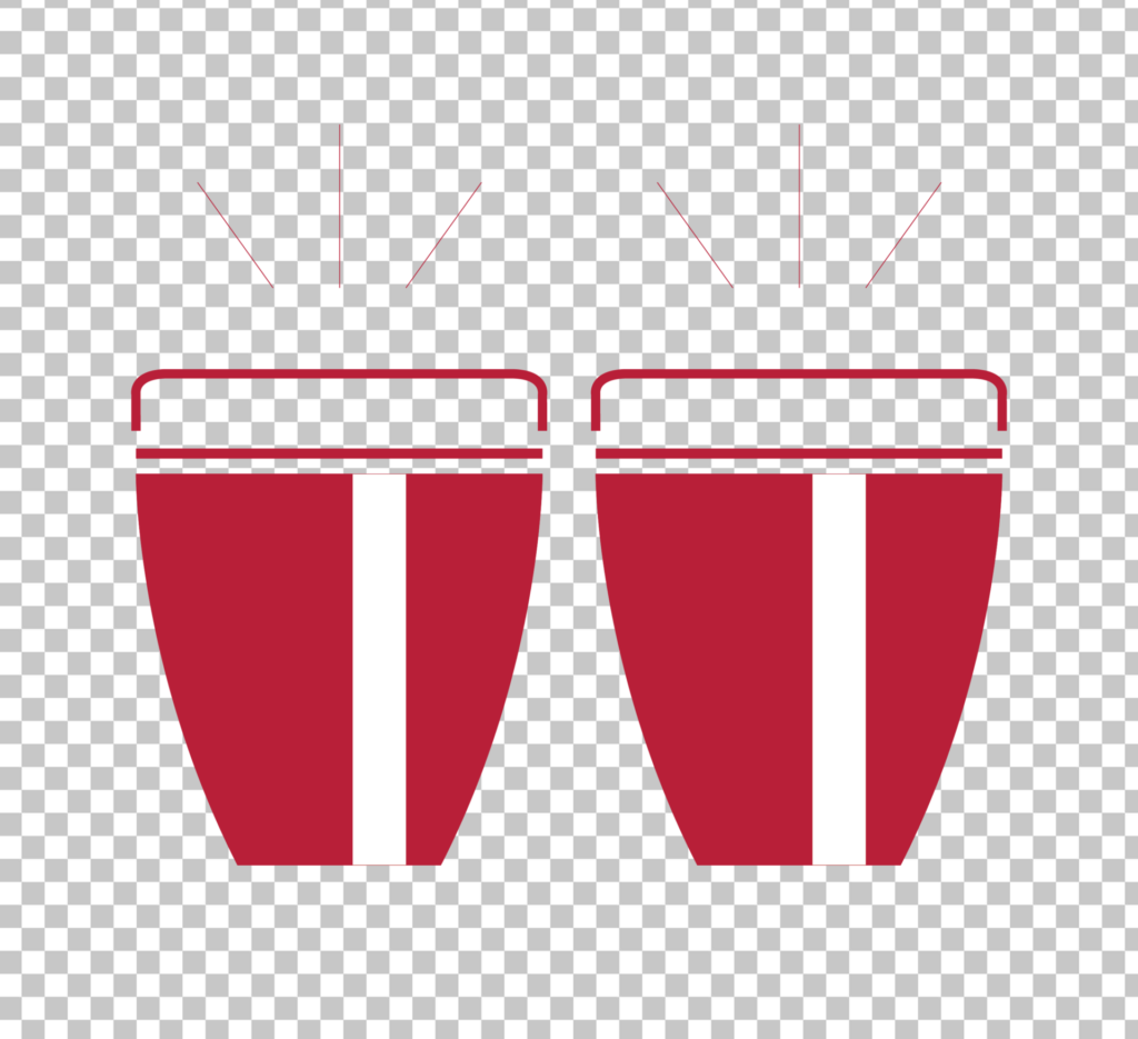 A pair of conga drums on a transparent background.