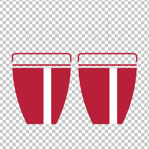 A pair of conga drums on a transparent background.