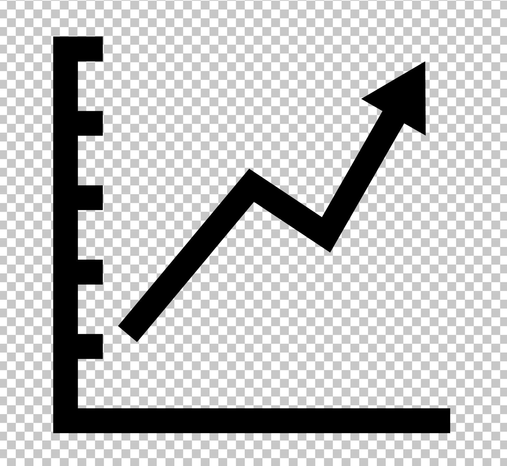 Black Growth Graph Icon PNG Image