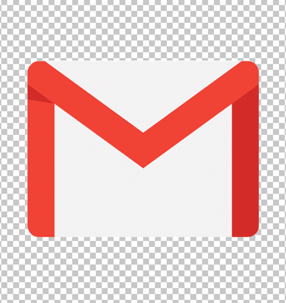 Gmail logo with red and white envelope icon.