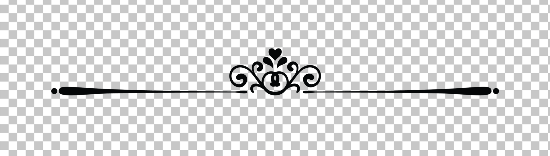 Black Divider with Crown PNG Image