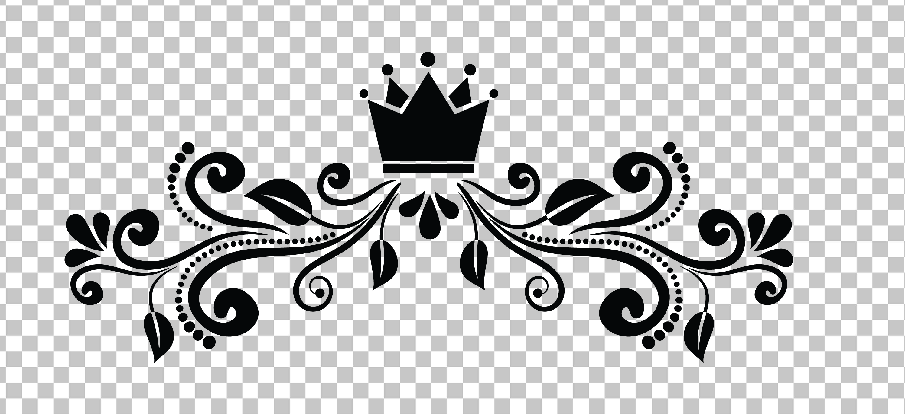 Black Crown and Leaves Page decor PNG Image