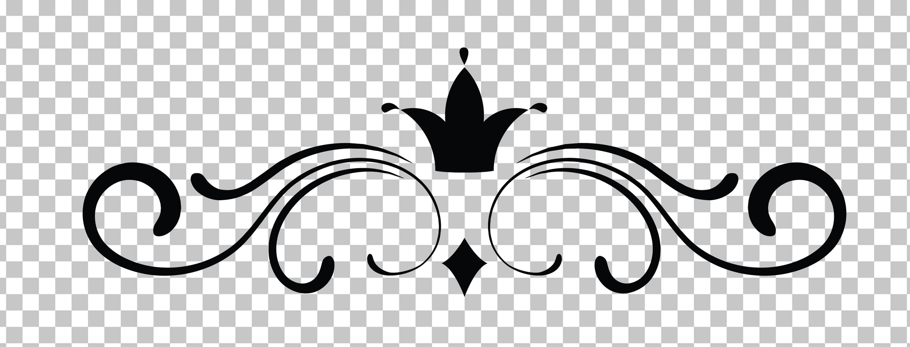Black Swirl Crown Page decor PNG image