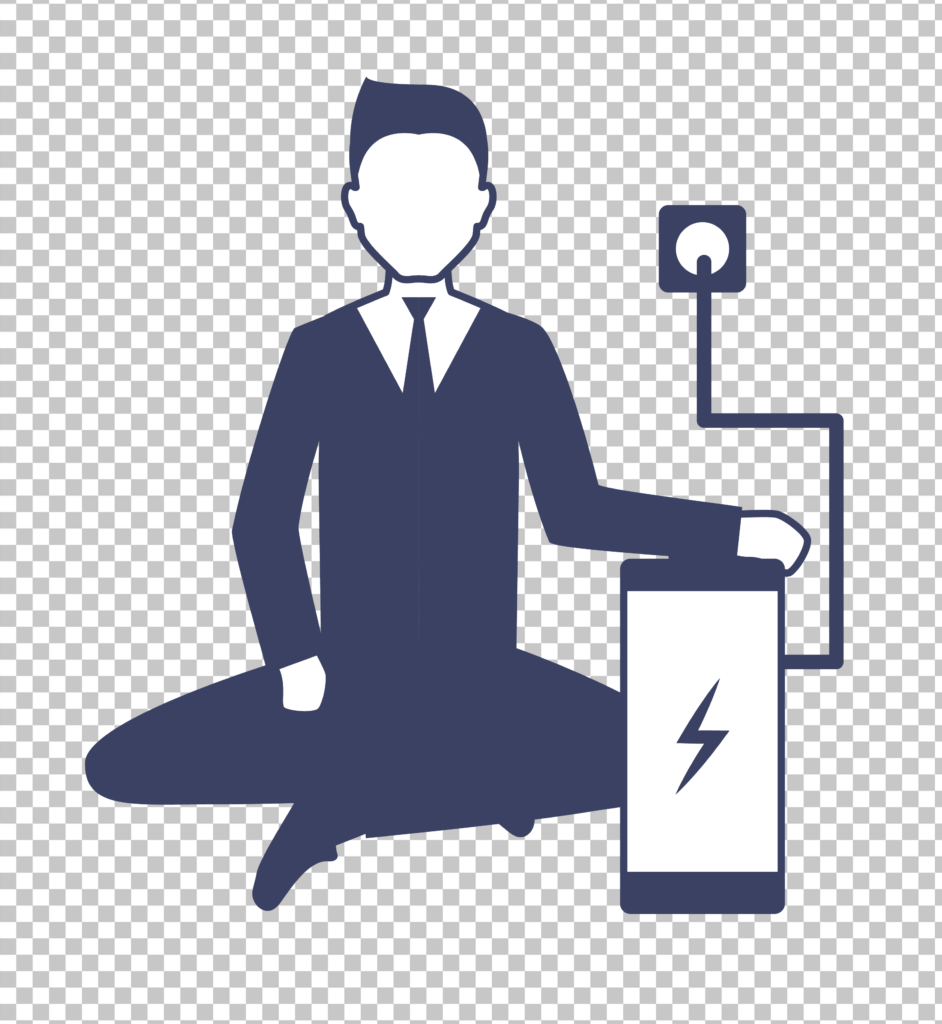 Person Energy Charging Silhouette PNG Image