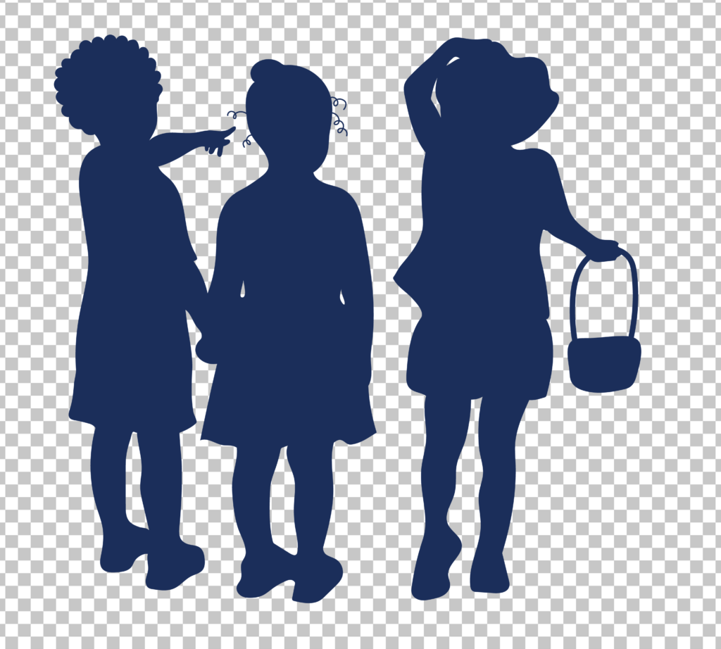 Three kids Silhouette PNG Image