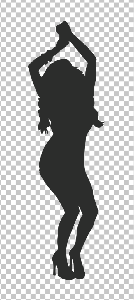 Silhouette of Woman Dancing PNG Image