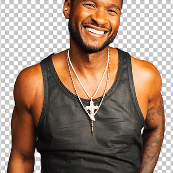 Young Usher Smiling and wearing black Vest PNG Image
