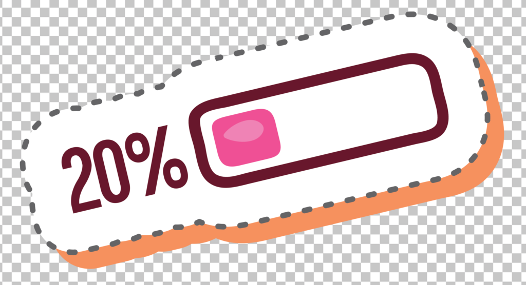 20% Battery Sticker PNG Image