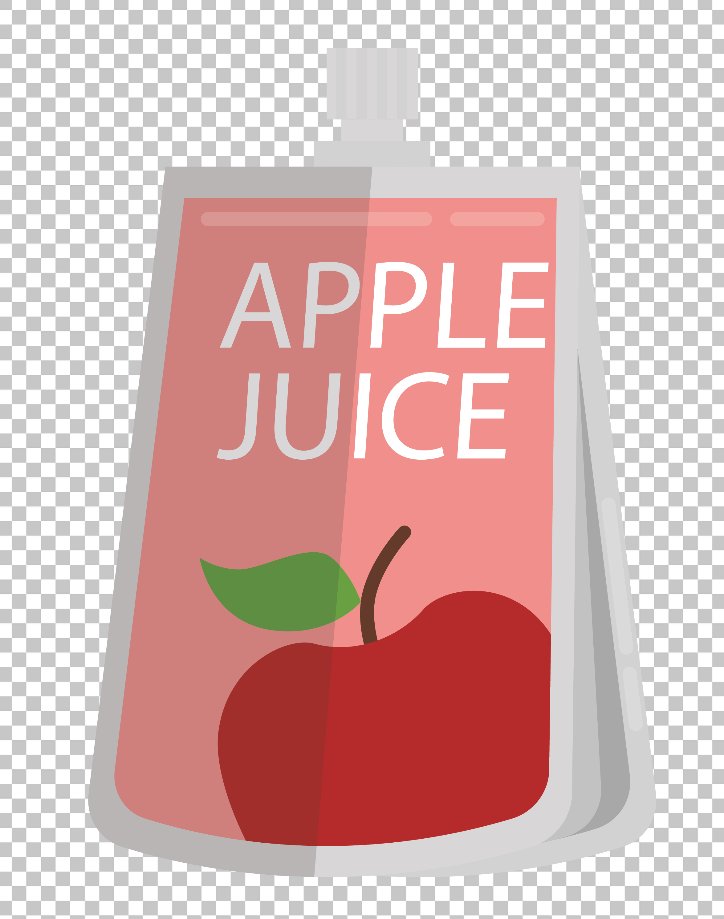 Apple Juice Pouch PNG Image.