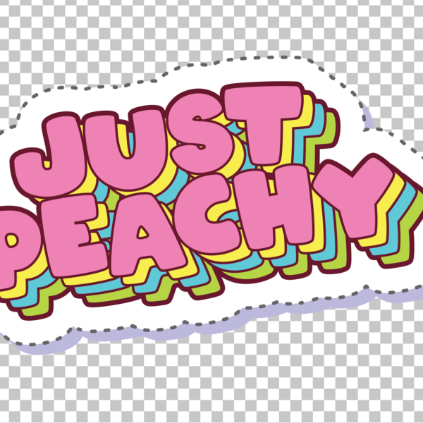 Just Peachy Sticker PNG Image.