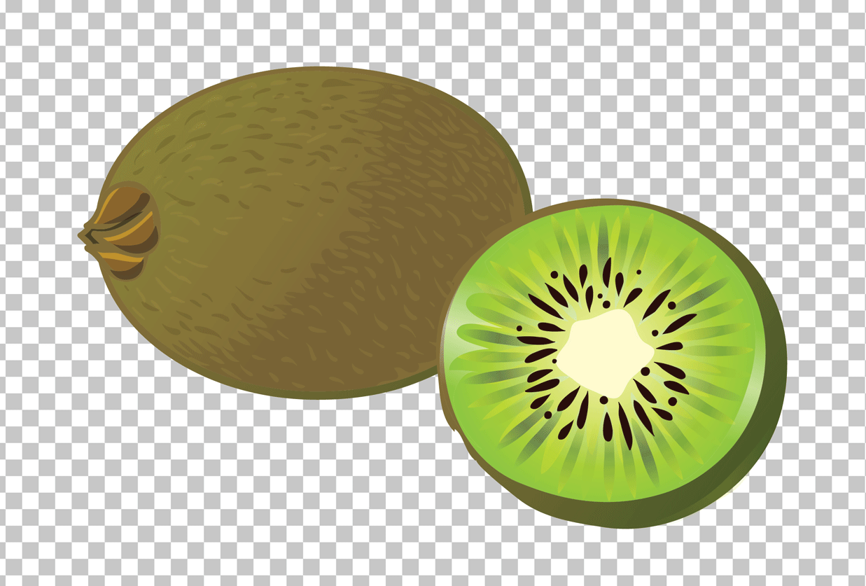 Kiwi Fruit and a slice of kiwi fruit PNG Image