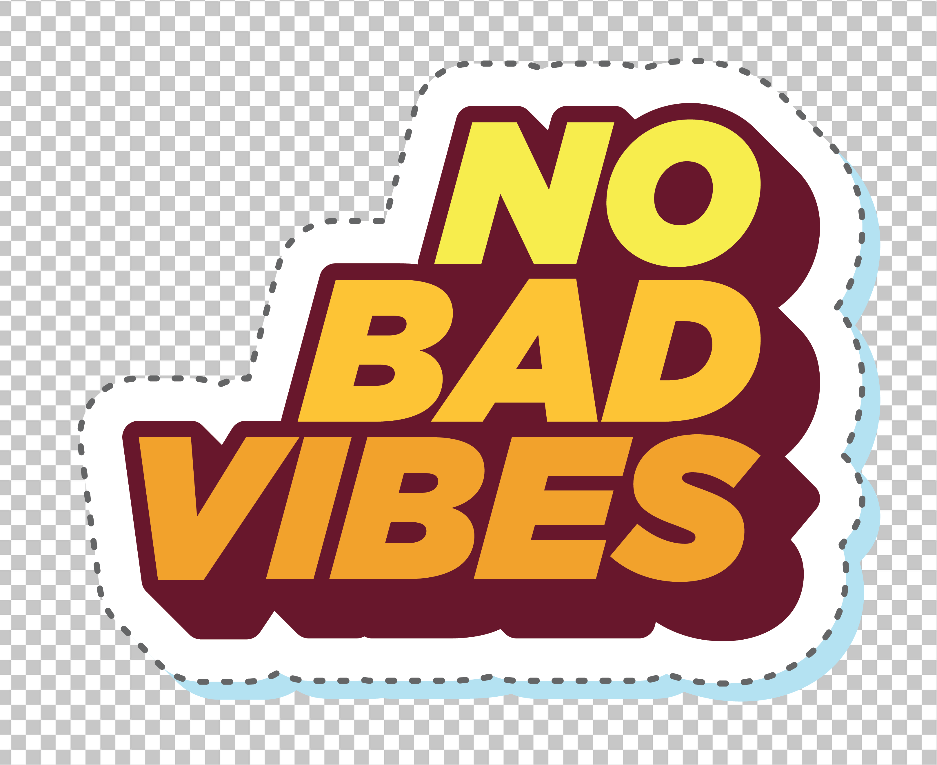 NO BAD VIBES Sticker PNG Image