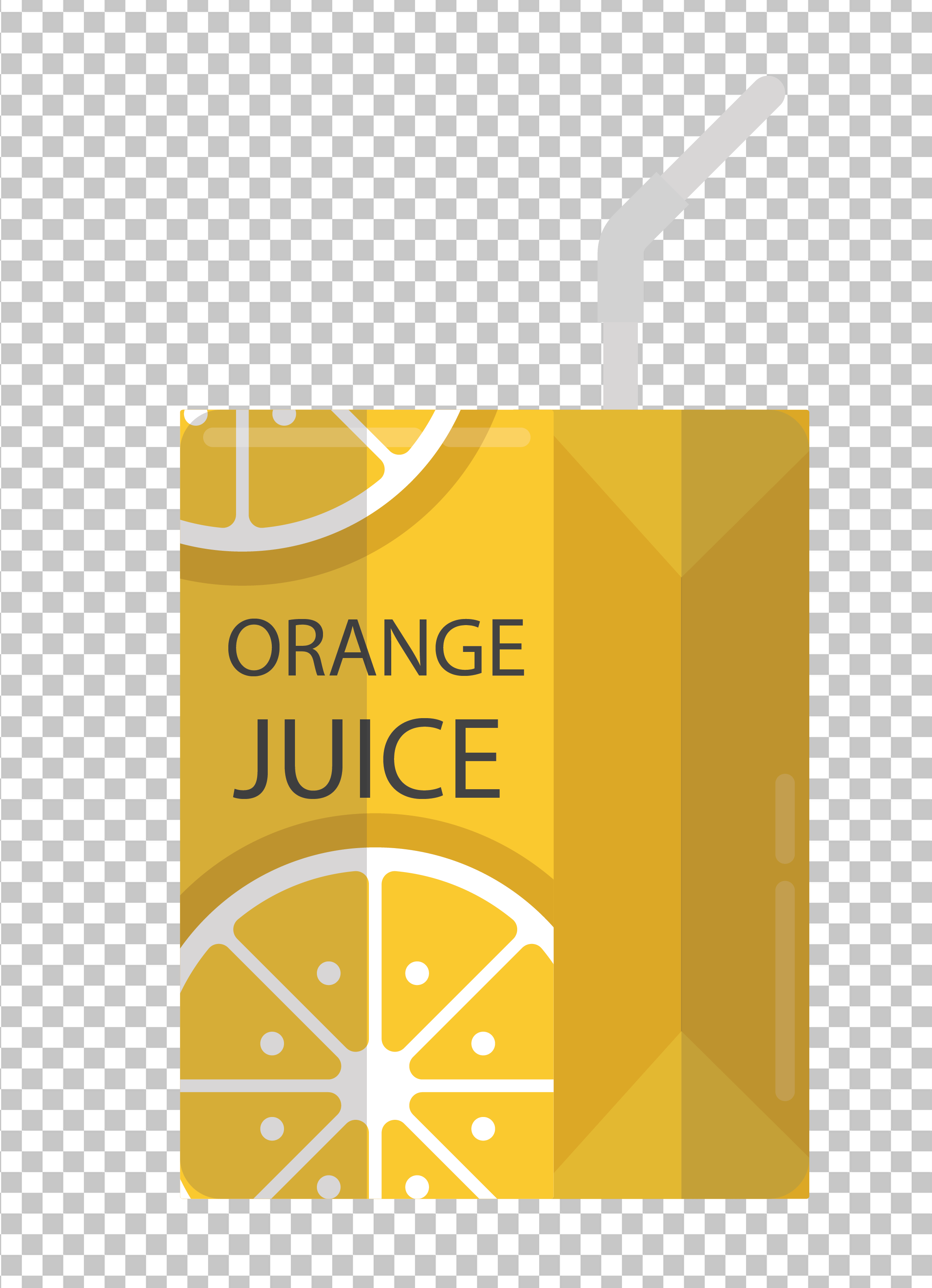 Orange Juice with Straw PNG Image.