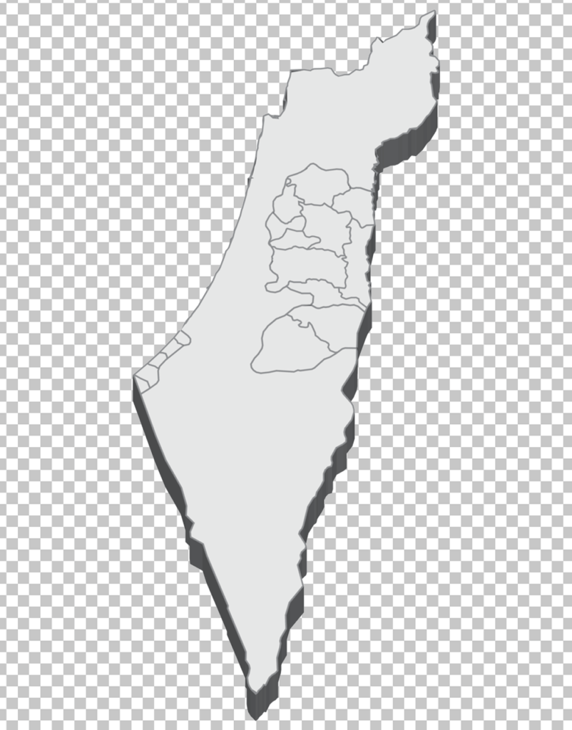 Palestine 3D Map PNG Image