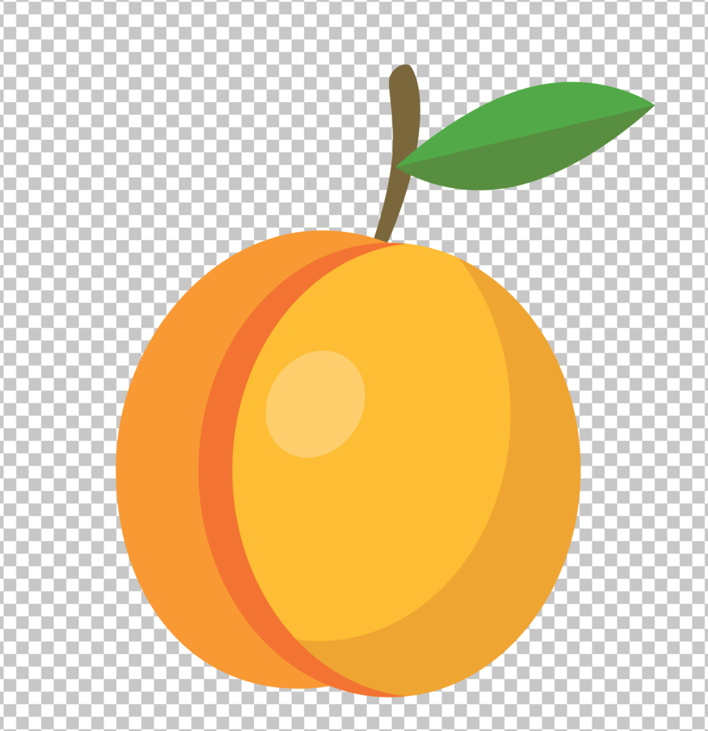 Peach with Green Leaf PNG Image