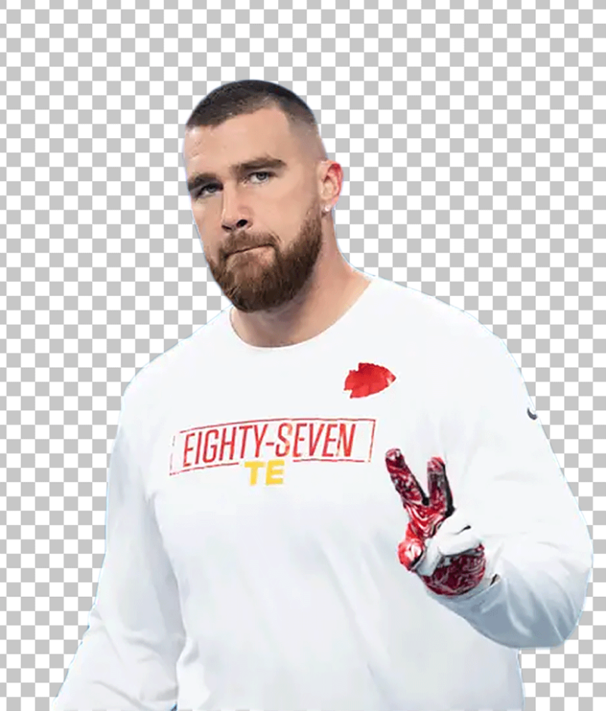 Travis Kelce peace sign PNG Image