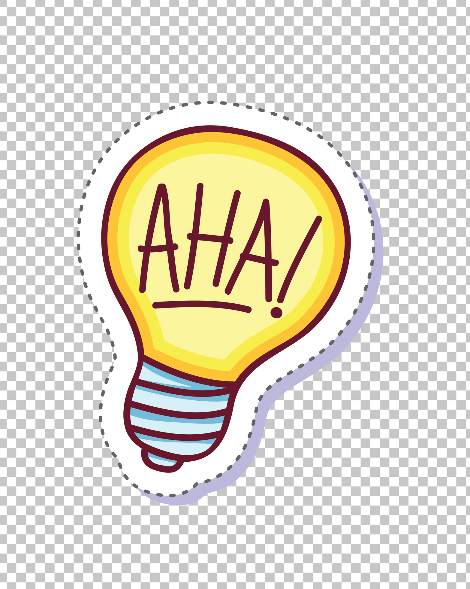 Aha! Light Bulb Sticker PNG Image