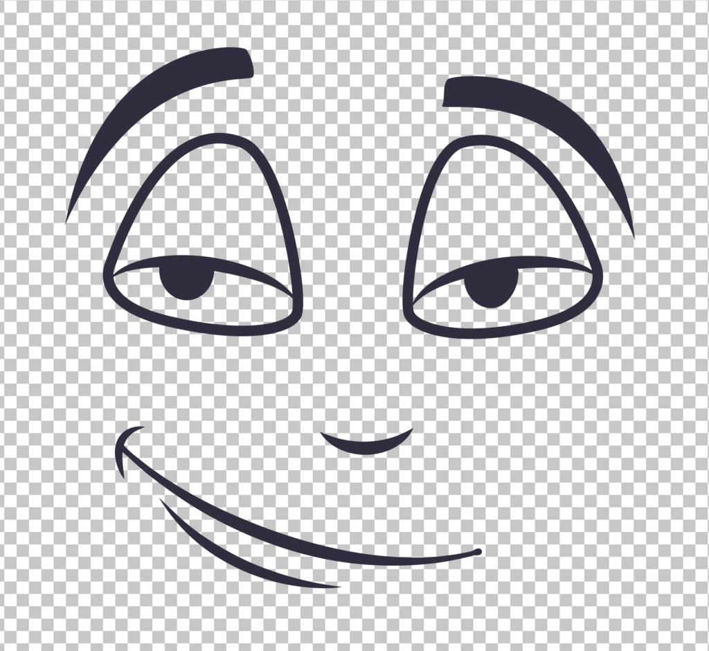 Smirking Cartoon Face Expression PNG Image