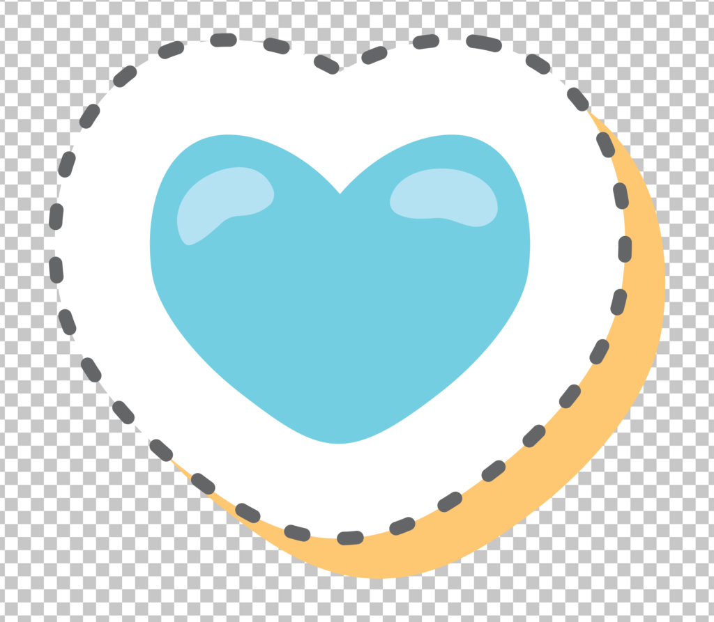 Blue Heart Sticker PNG Image