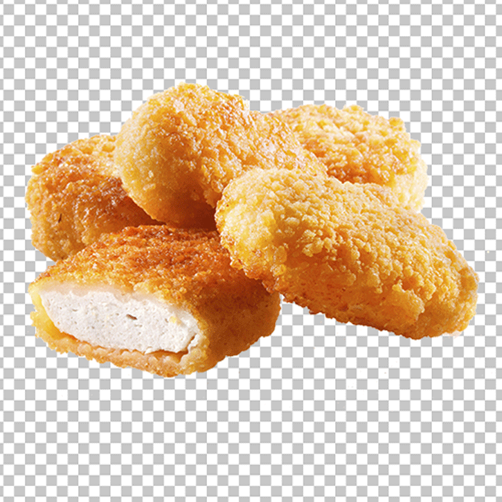 PNG Image of Stack of Chicken Nuggets on Transparent Background