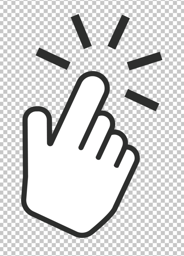 Hand Cursor with Sparkle icon PNG Image