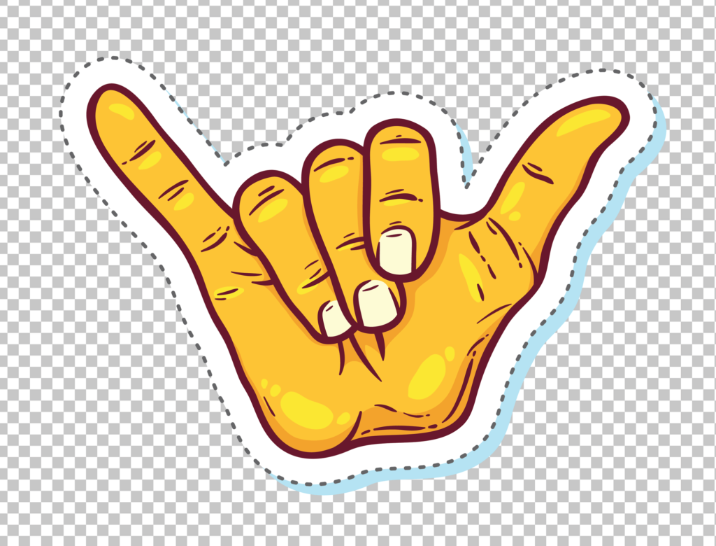 Hand Making Shaka Sign Sticker PNG Image