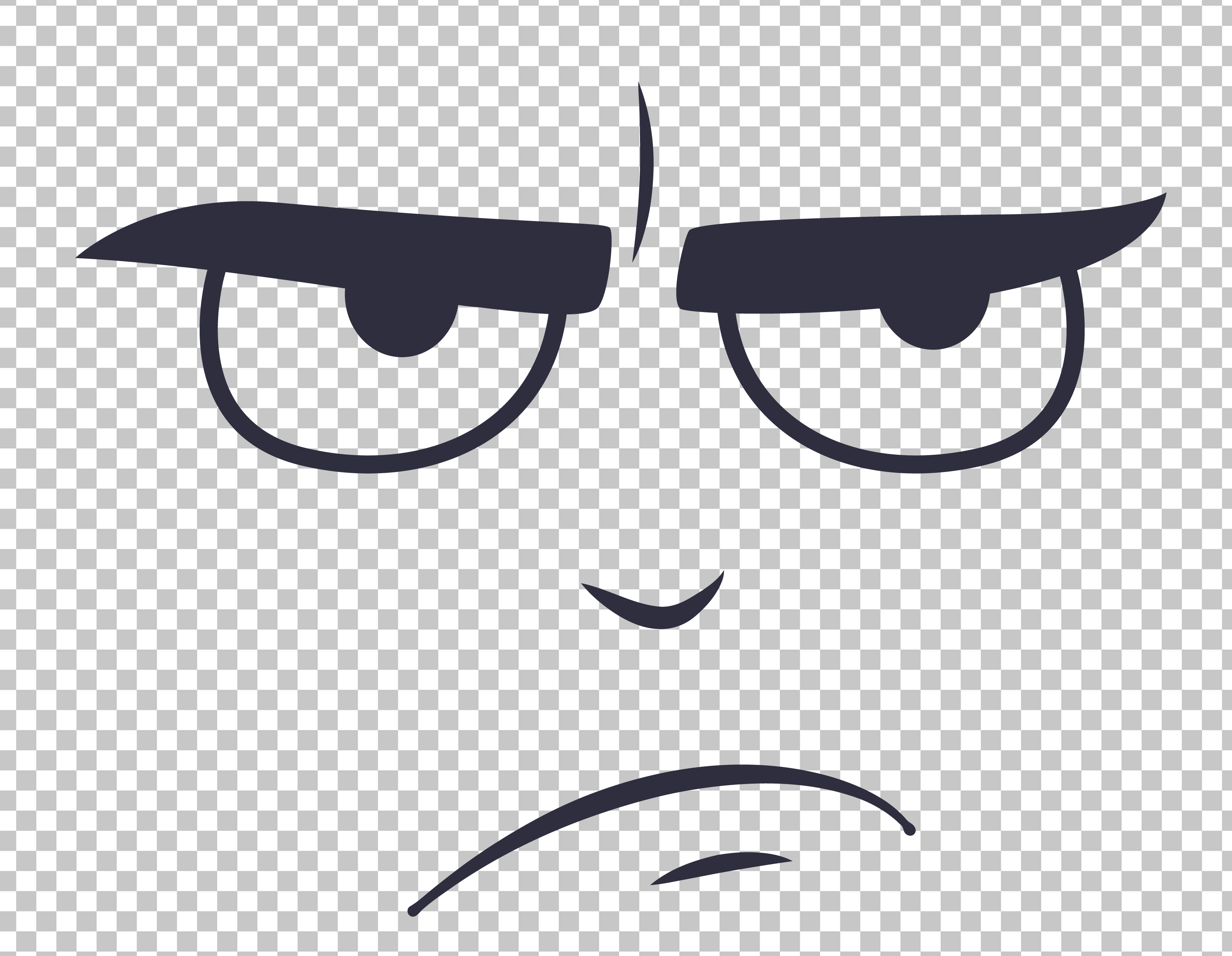 Gloomy Angry Expression PNG Image