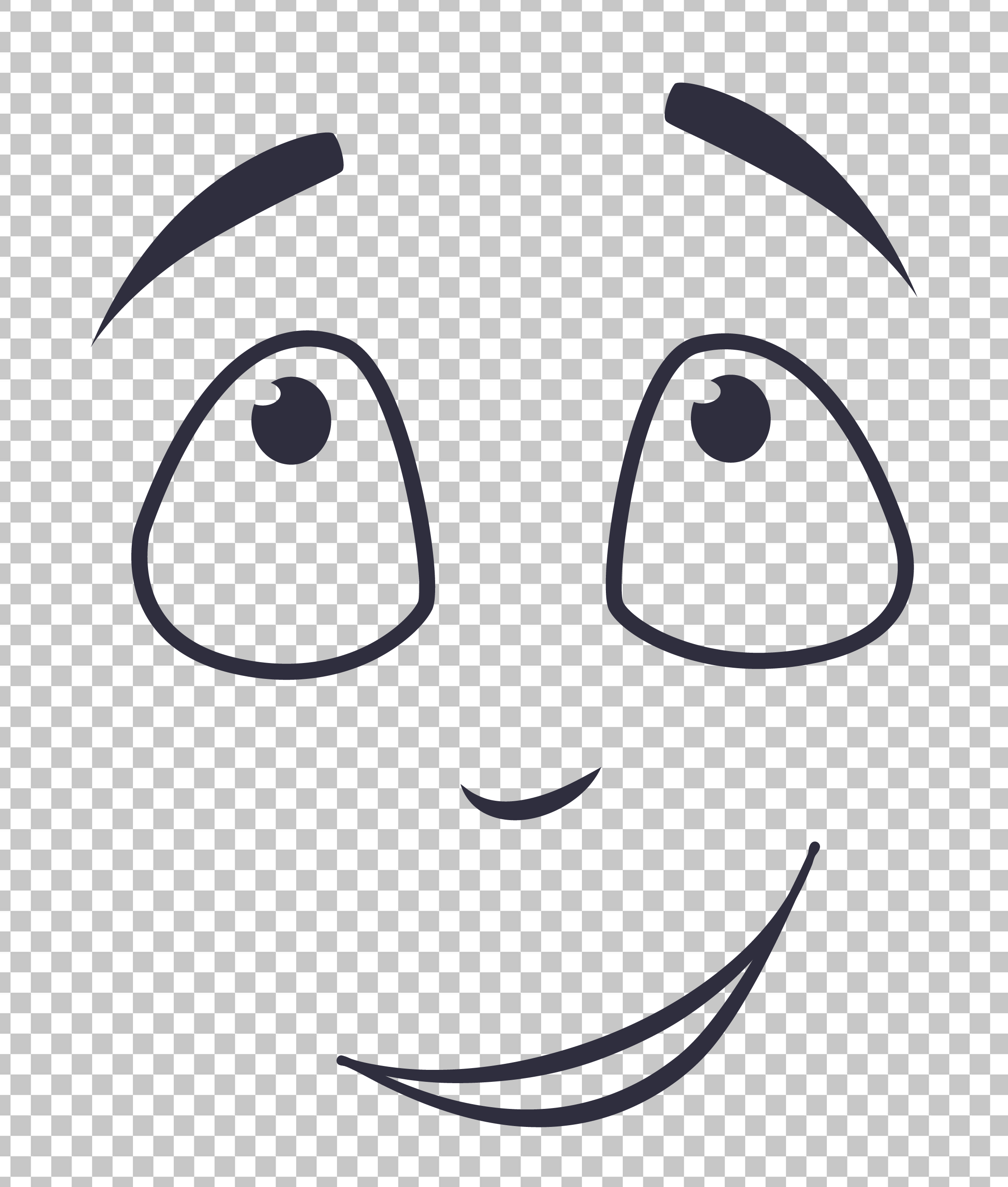 Imagining something with smiling Expression PNG Image