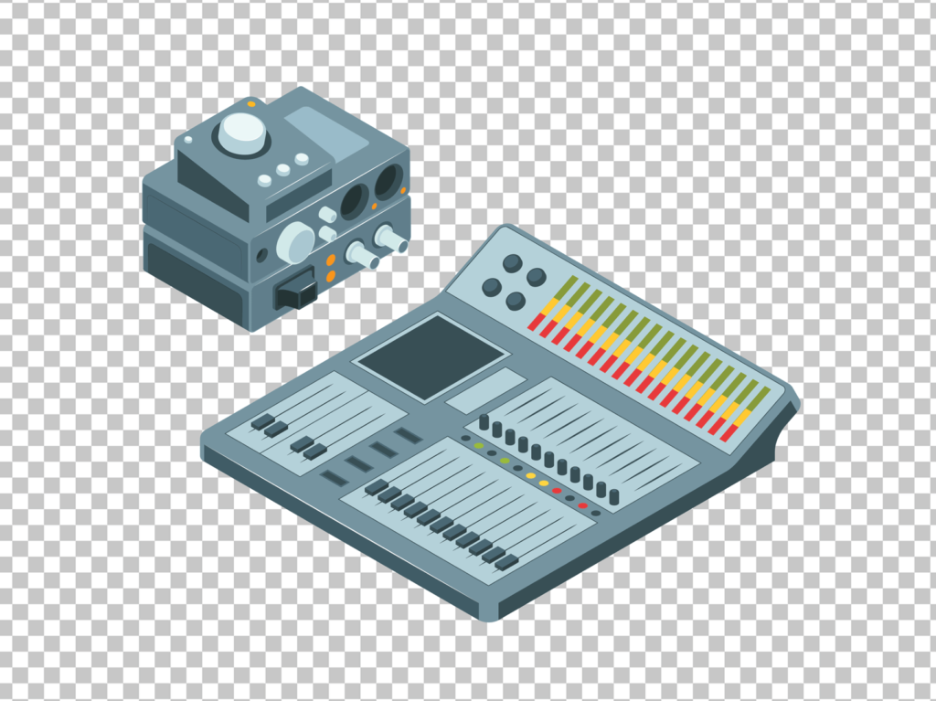 Mixing Console and Equipment PNG Image for Music Studio