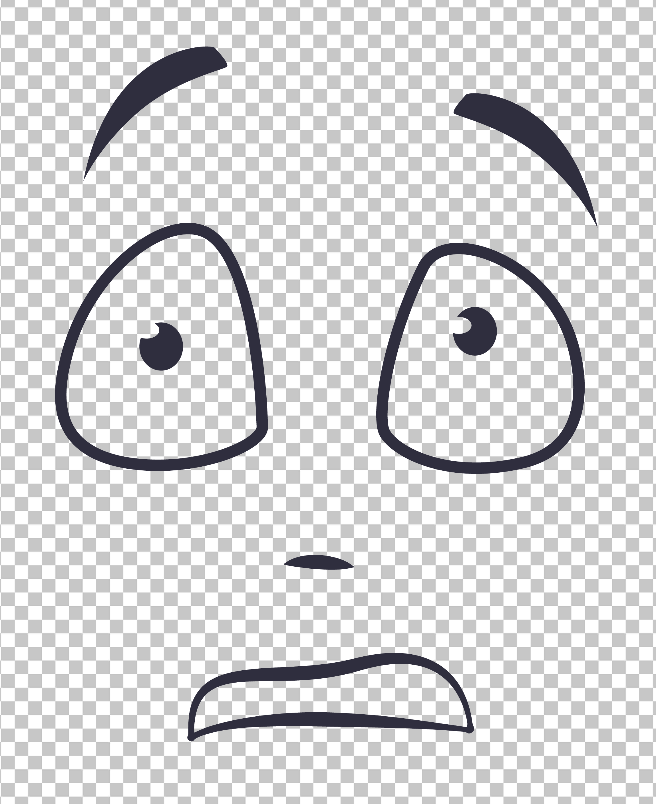 Surprised Expression with Cartoon Face PNG Image