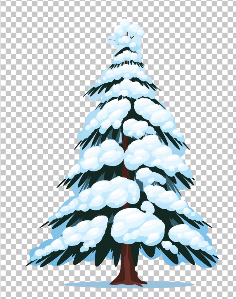 Snow-Covered Pine Tree PNG Image