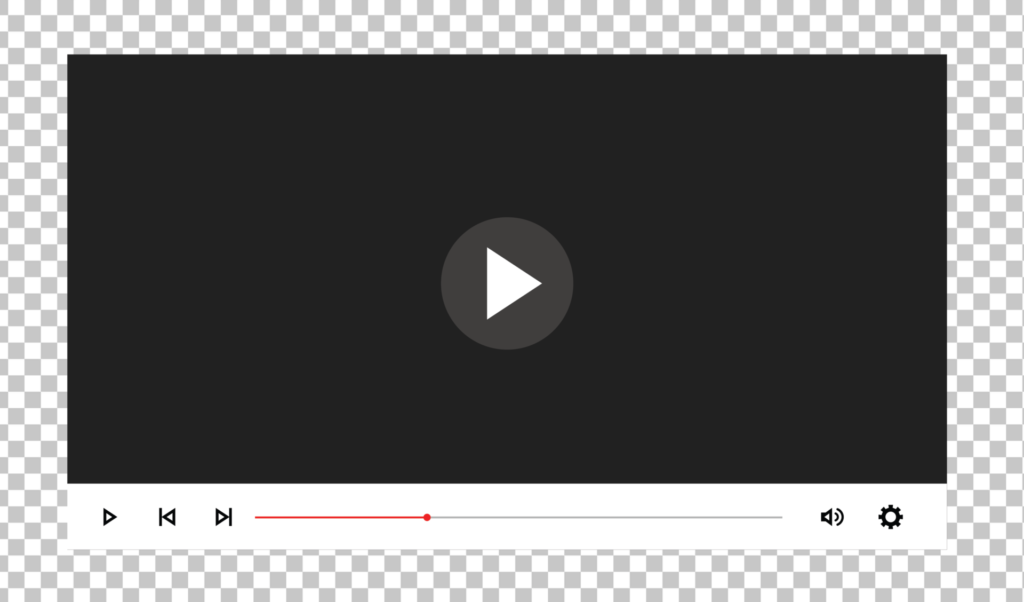 Video Player with Play Button PNG Image.