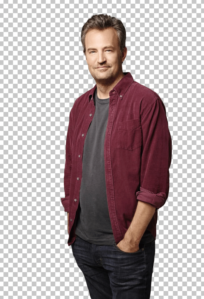 Chandler Bing wearing a red shirt png image