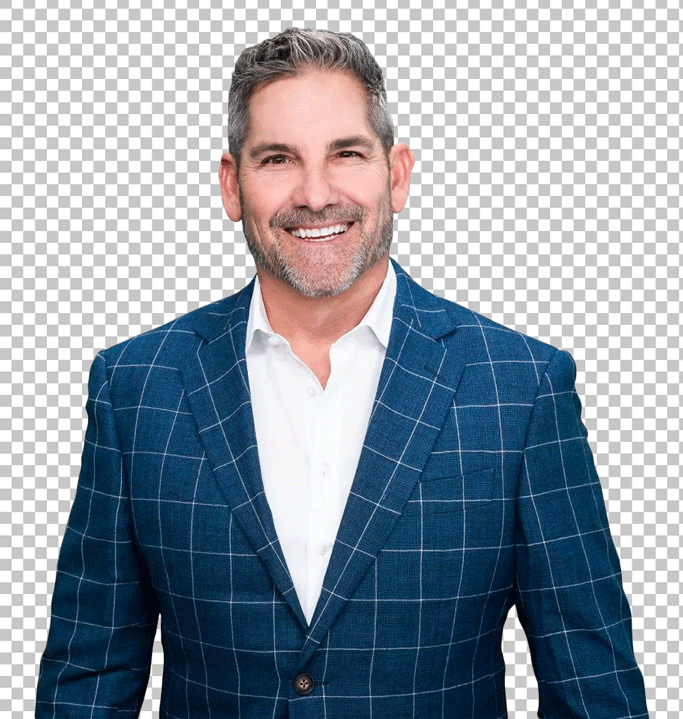 Grant Cardone in blue suit and white shirt.
