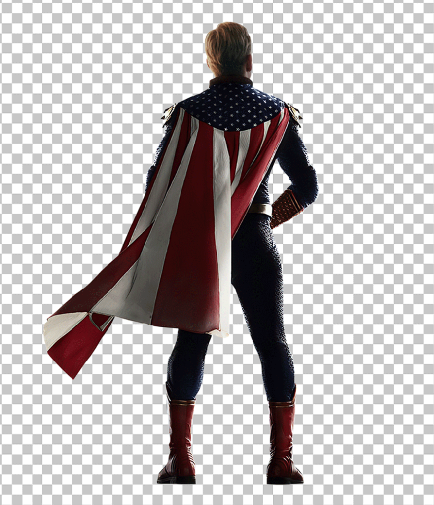 Homelander back view with cape PNG Image