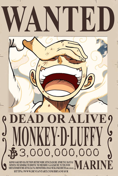 Monkey D. Luffy Wanted Poster PNG Image