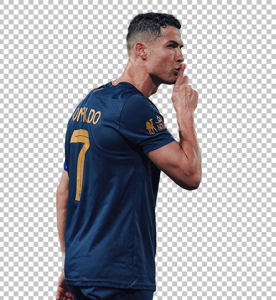 Cristiano Ronaldo Silencing Everyone PNG Image
