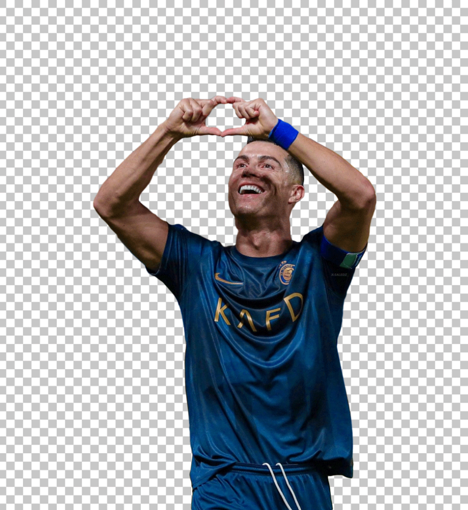 Cristiano Ronaldo doing love sign PNG Image