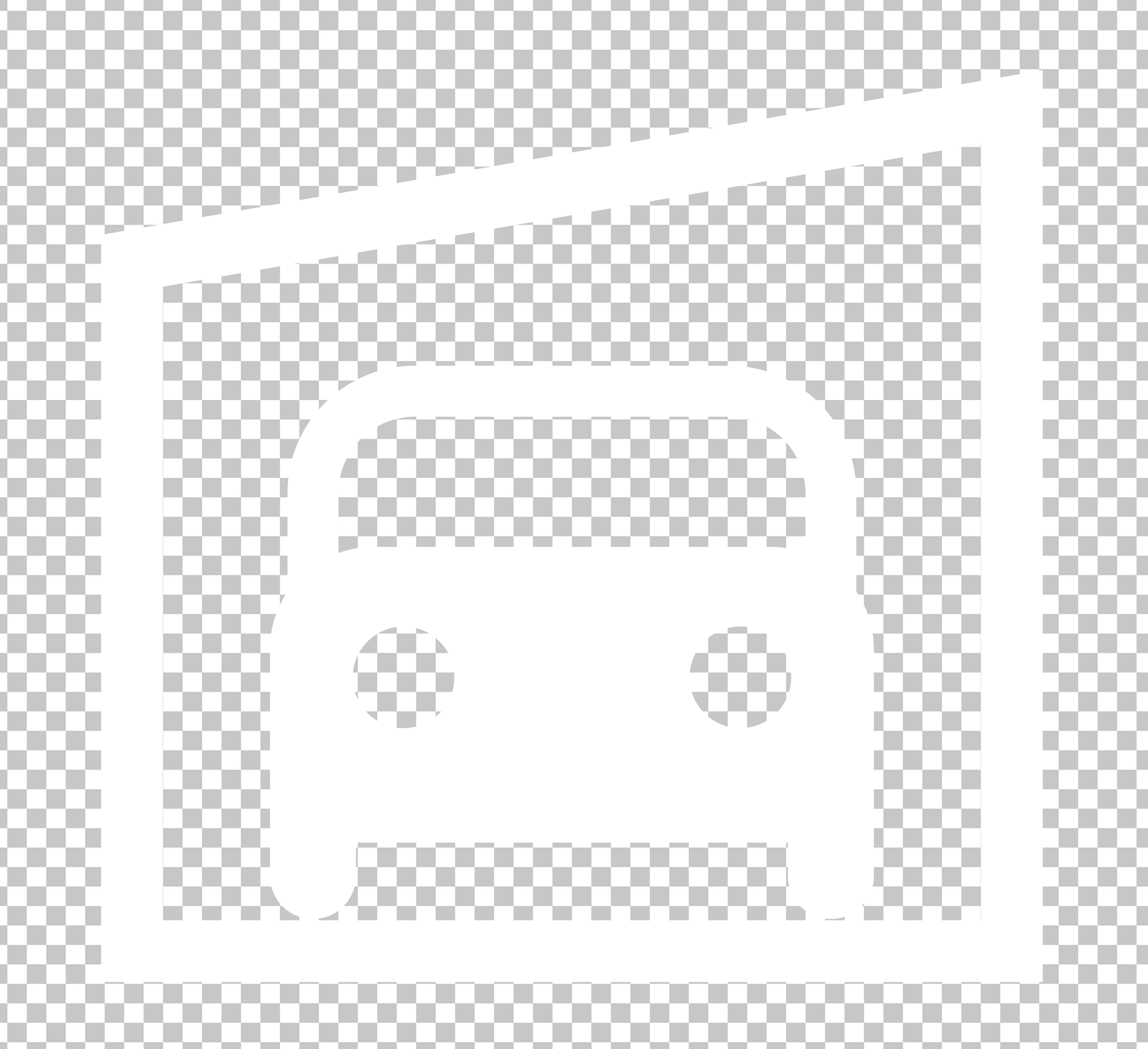 White Car Icon Parked in Garage PNG Image