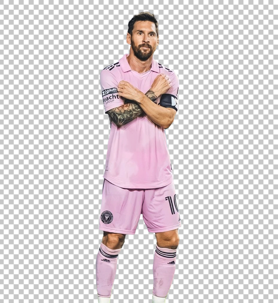 Lionel Messi's Wakanda Forever Pose PNG Image