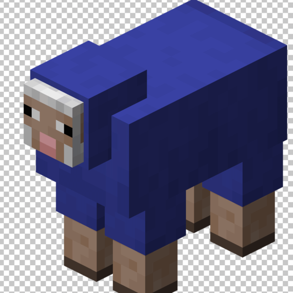 Minecraft Blue Sheep PNG Image