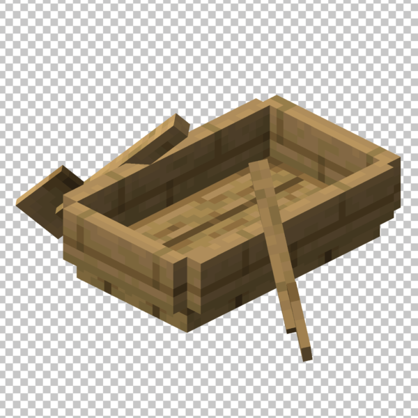 Minecraft Wooden Boat PNG Image