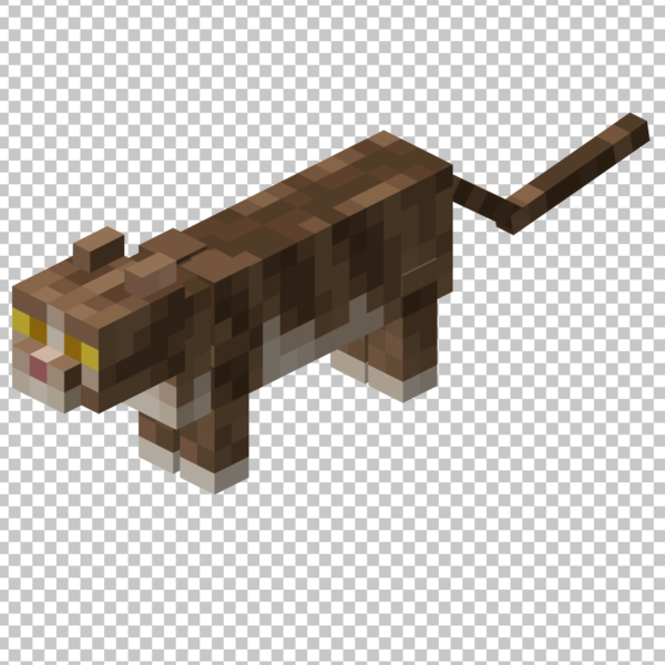 Minecraft Brown Cat PNG Image