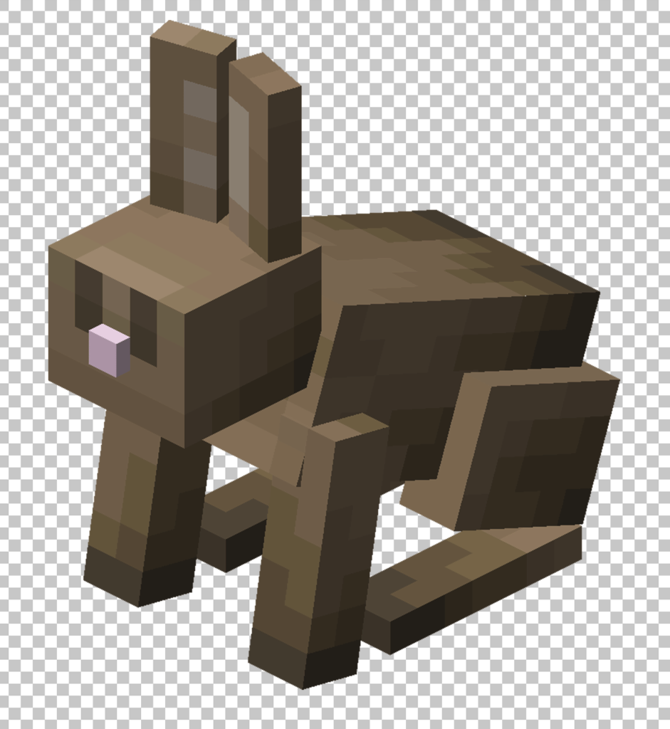 Minecraft Brown Rabbit PNG Image