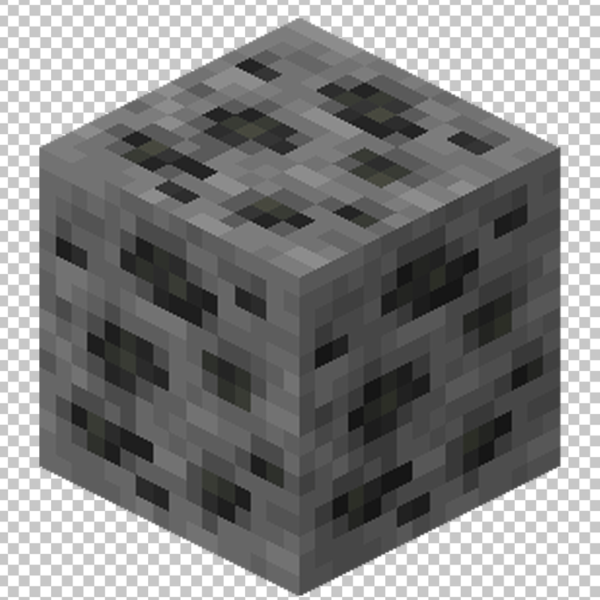 Minecraft Coal Ore Block PNG Image